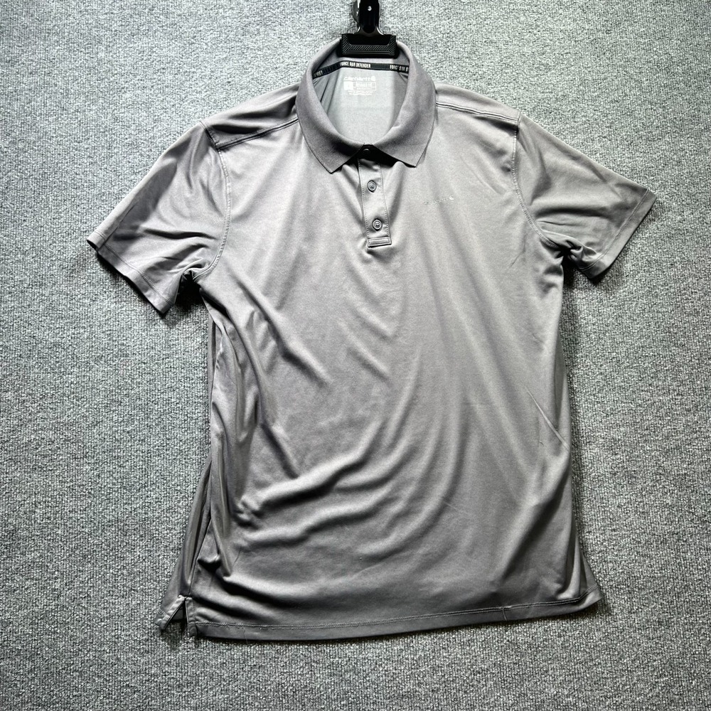 Carhartt Force Sun Defender Polo Shirt Mens Large Gray Relaxed Fit Short Sleeve